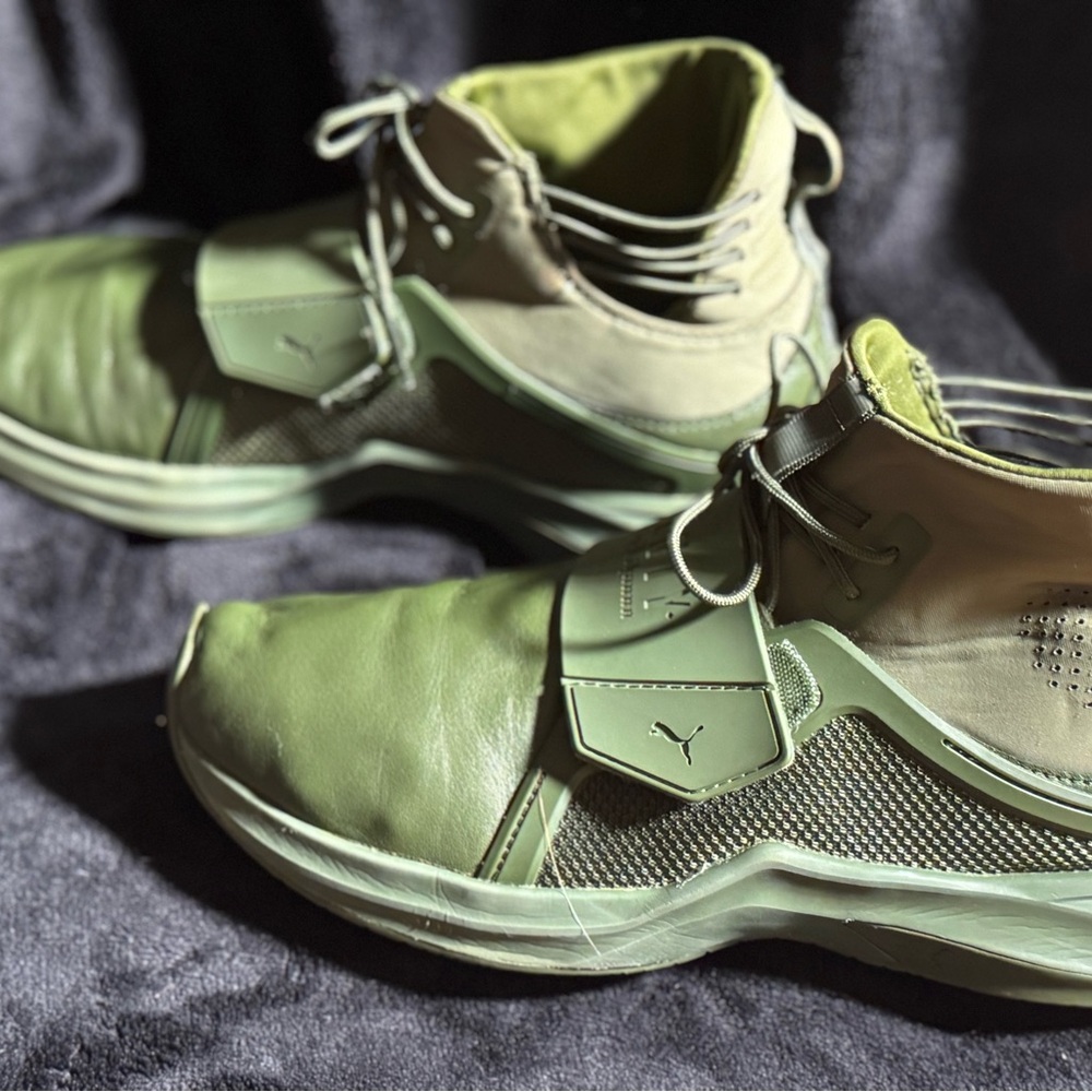 FENTY x Puma by Rihanna Trainer Mid Sneakers — Cypress Green | Size 9 - Picture 3 of 8